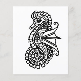 Steampunk Seahorse Stencil Färg me på Pappra