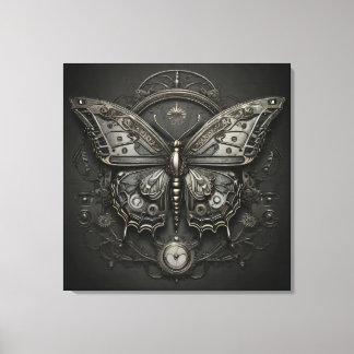 Steampunk Serenity - Butterfly Digital Art Canvastryck