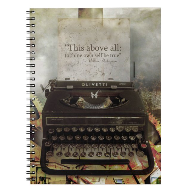 Steampunk Shakespeare Quote Hardcover bärbar dator Anteckningsbok (Framsidan)