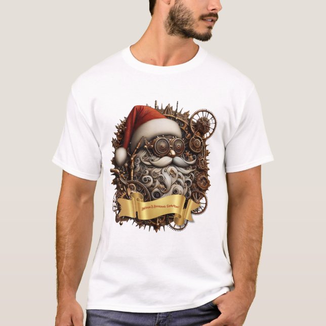 Steampunk Shiftmas: Gears & Victorian Cheer! T Shirt (Framsida)