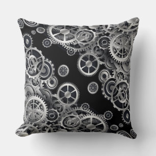 Steampunk Silver Gears 2 Kudde