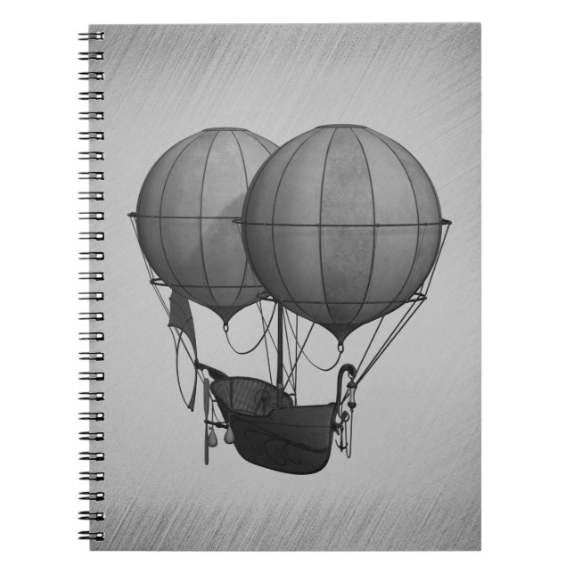 Steampunk Silver Luftballonger med Frakt Anteckningsbok (Framsidan)