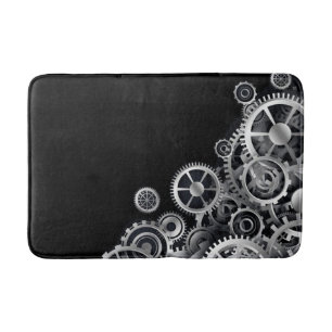 Steampunk silver utrustar badrumsmatta