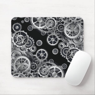 Steampunk Silver-växlar, muspets Musmatta