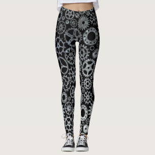 Steampunk Silver Zinc Bronze Leggings