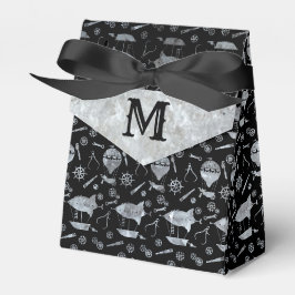 Steampunk Silverzink Luftskepp Monogram Presentaskar