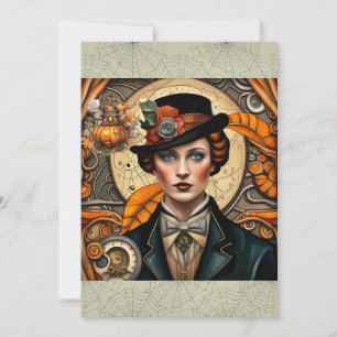 Steampunk Siren på Halloween Julkort