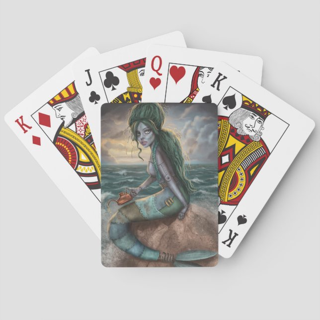 Steampunk Sjöjungfru Casinokort (Baksidan)