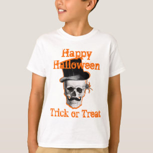 Steampunk skalle Halloween bus eller godis Tee Shirt