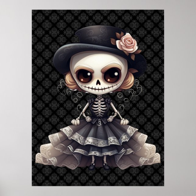 Steampunk Skeleton Art Poster (Framsidan)