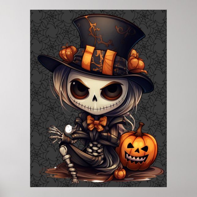 Steampunk Skeleton Art Poster (Framsidan)