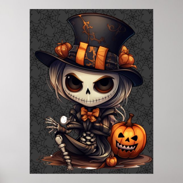 Steampunk Skeleton Art Poster (Framsidan)