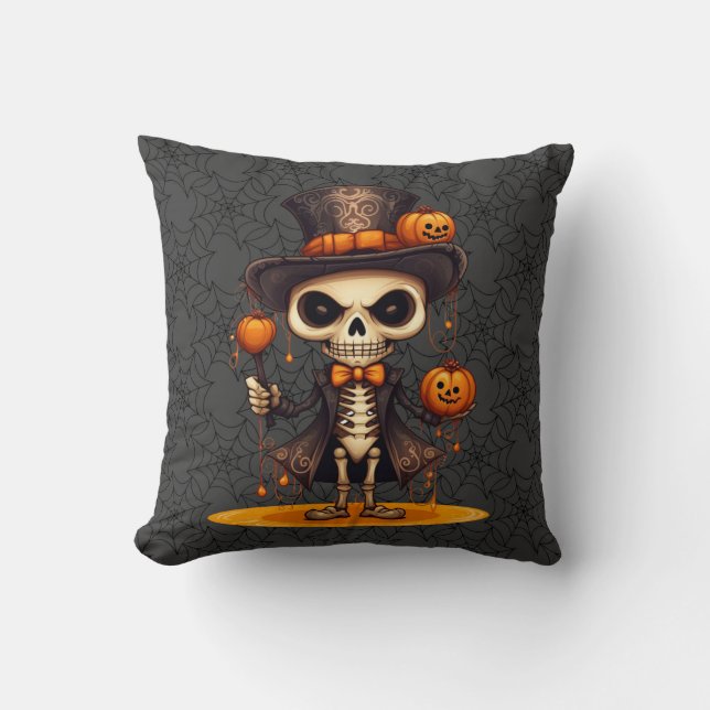 Steampunk Skeleton Dekorativ kudde (Framsida)