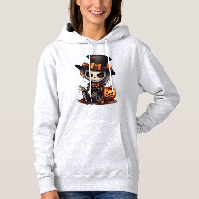 Steampunk Skeleton Hoodie T Shirt (Framsida)