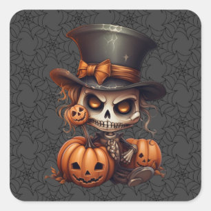 Steampunk Skeleton Stickers Fyrkantigt Klistermärke