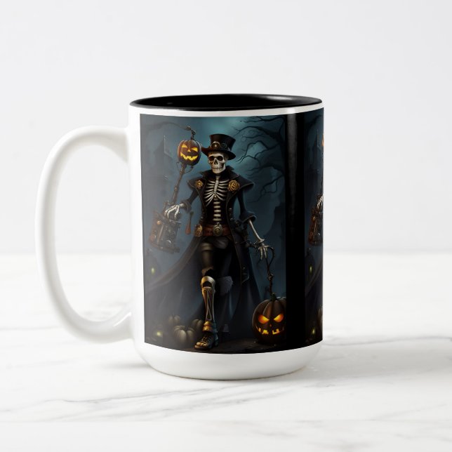 Steampunk Skeleton Två-Tonad Mugg (Vänster)