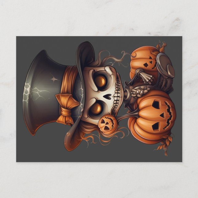 Steampunk Skeleton vykort (Framsida)
