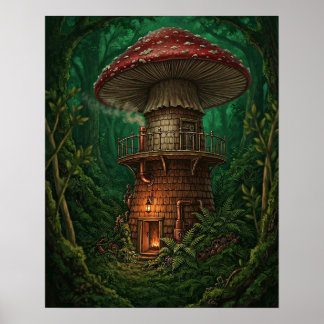 Steampunk Skog Konst Affisch