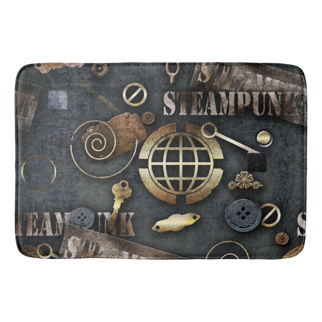 Steampunk, skrapbokning badrumsmatta (Framsidan)