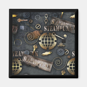 Steampunk, skrapbokning magnet