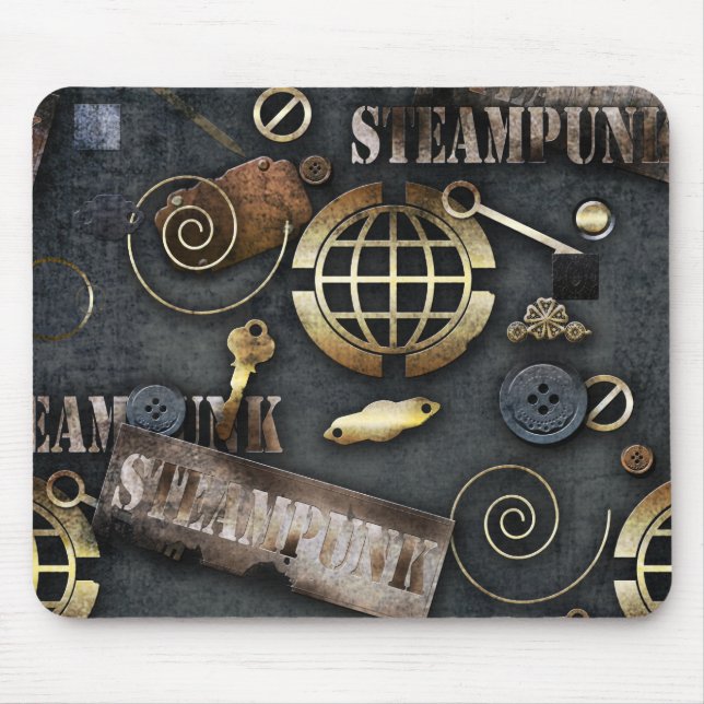 Steampunk, skrapbokning musmatta (Framsidan)