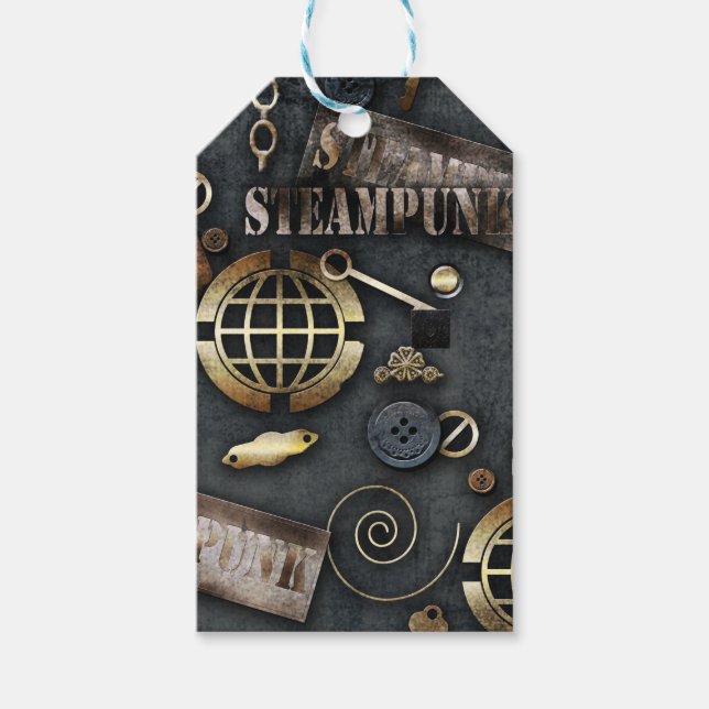 Steampunk, skrapbokning presentetikett (Framsidan)