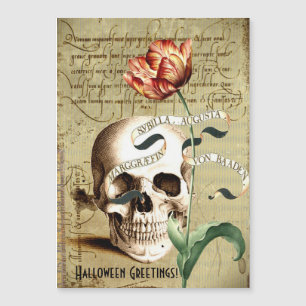 Steampunk Skull Blommigt Skriva Halloween