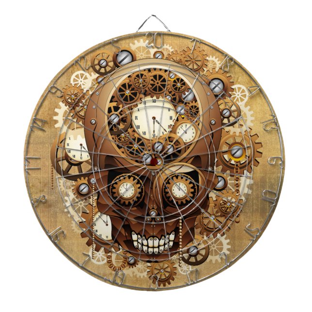 Steampunk Skull Gothic Stil Darttavla (Framsidan)