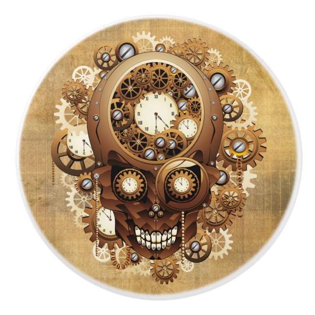 Steampunk Skull Gothic Stil Knopp (Framsidan)