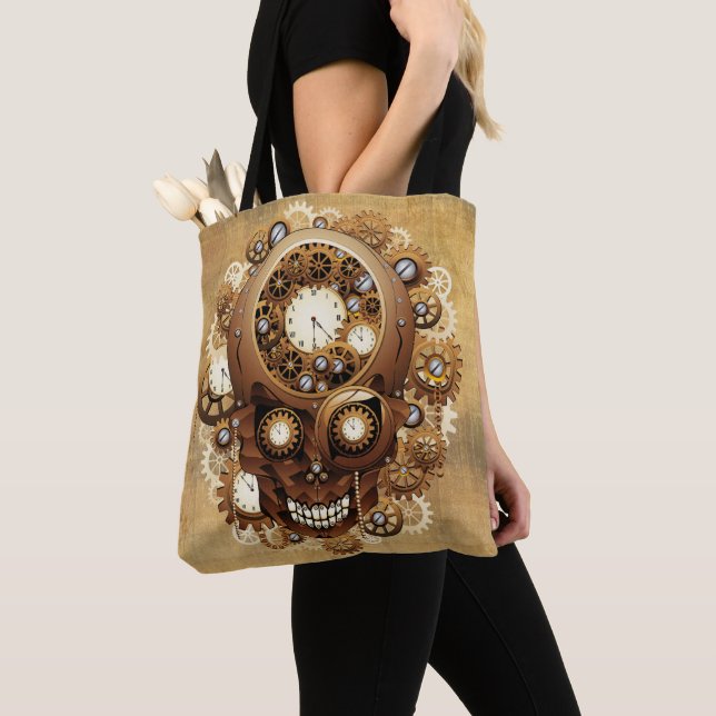 Steampunk Skull Gothic Stil Tygkasse (Närbild)