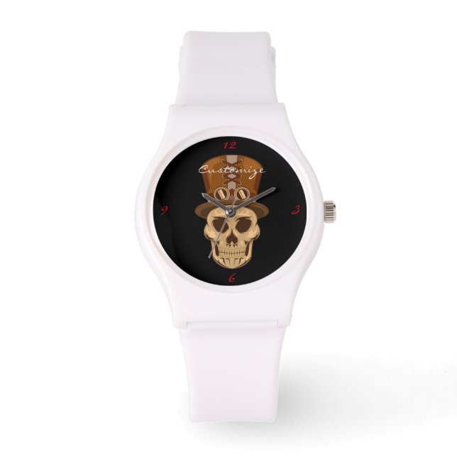 Steampunk Skull i Top hat Thunder_Cove Armbandsur (Framsida)
