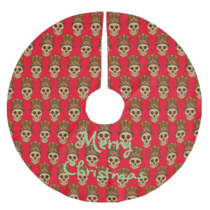 Steampunk Skull i Top hat Thunder_Cove Julgransmatta Borstad Polyester
