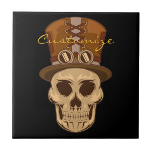 Steampunk Skull i Top hat Thunder_Cove Kakelplatta