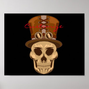 Steampunk Skull i Top hat Thunder_Cove Poster