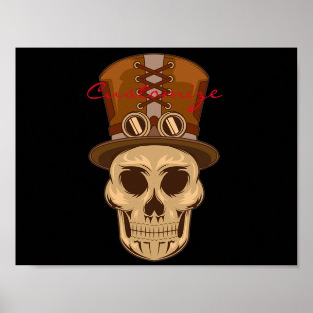 Steampunk Skull i Top hat Thunder_Cove Poster (Framsidan)
