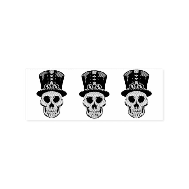 Steampunk Skull i Top hat Thunder_Cove Stämpel (Tryck)