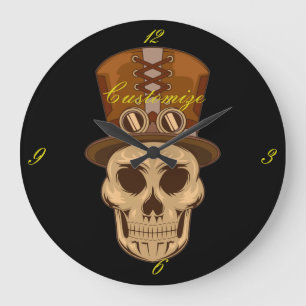 Steampunk Skull i Top hat Thunder_Cove Stor Klocka