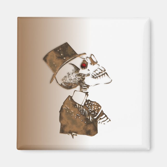 Steampunk Skull Magnet (Framsidan)