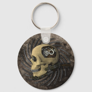 Steampunk Skull Nyckelring