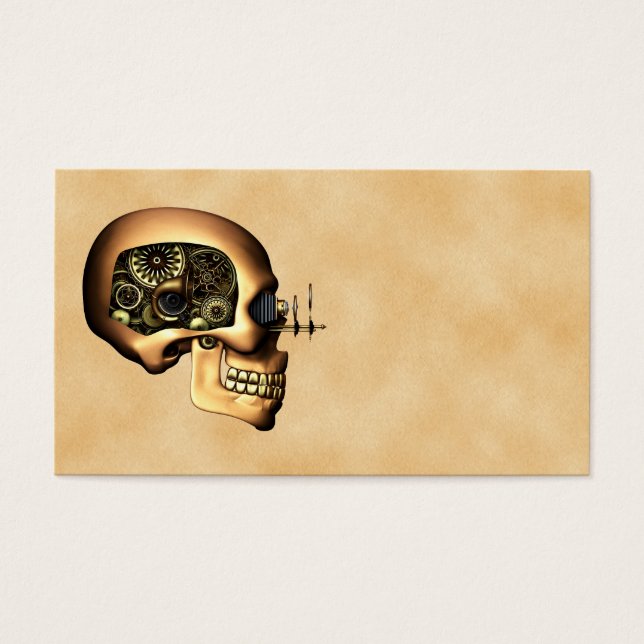 Steampunk Skull Visitkort (Framsidan)