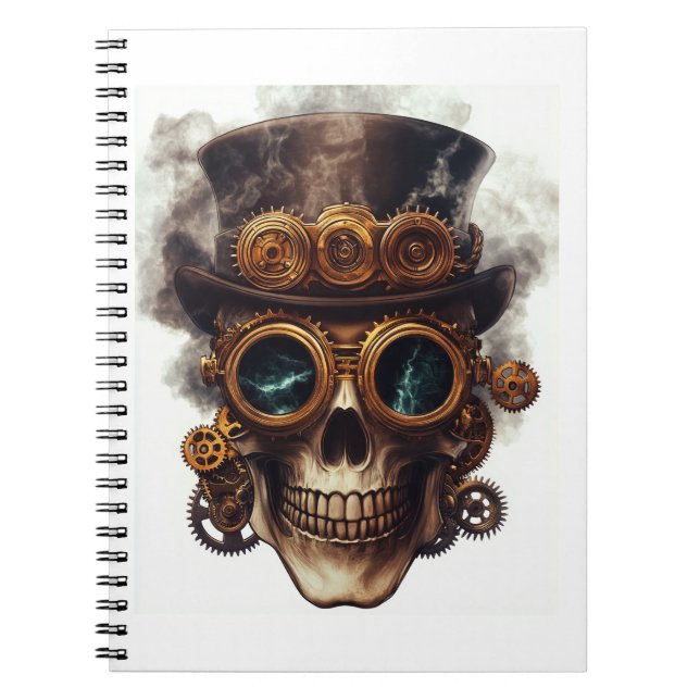 Steampunk Skullmotor Anteckningsbok (Framsidan)