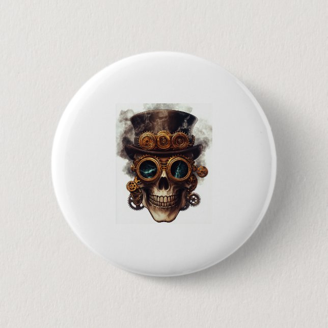 Steampunk Skullmotor Knapp (Framsida)