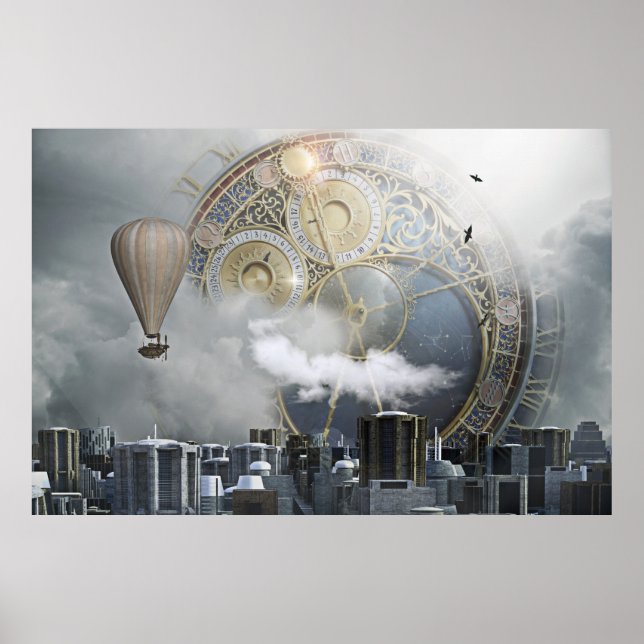 Steampunk Skyline Poster (Framsidan)
