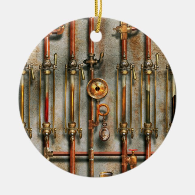 Steampunk - Smörjfördelaren Julgransprydnad Keramik (Framsidan)