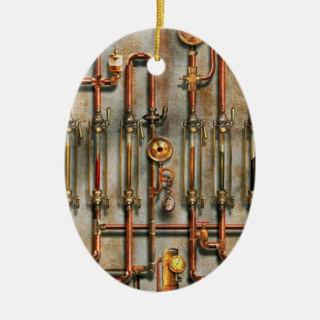 Steampunk - Smörjfördelaren Julgransprydnad Keramik (Framsidan)