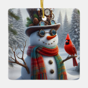 Steampunk snögubbe ornament