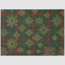 Steampunk Snowflake Red och Grönt Tartan