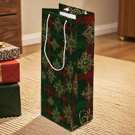 Steampunk Snowflake Red och Grönt Tartan