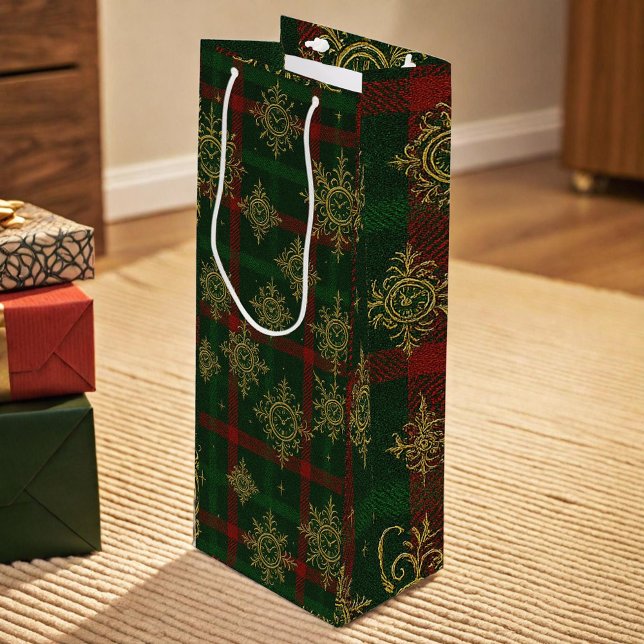 Steampunk Snowflake Red och Grönt Tartan (Skapare uppladdad)