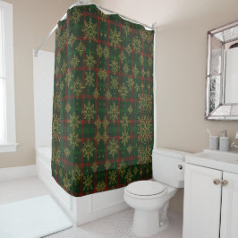 Steampunk Snowflake Red och Grönt Tartan